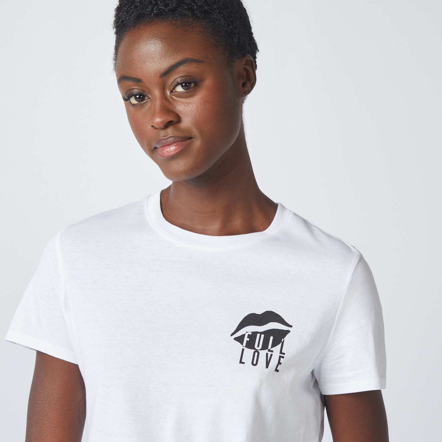 T-shirt en jersey imprim Blanc