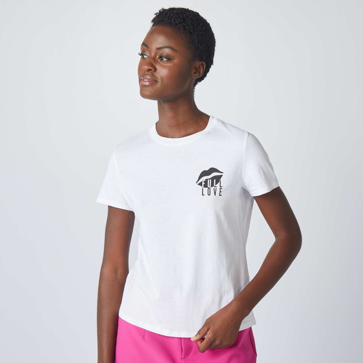 T-shirt en jersey imprim Blanc