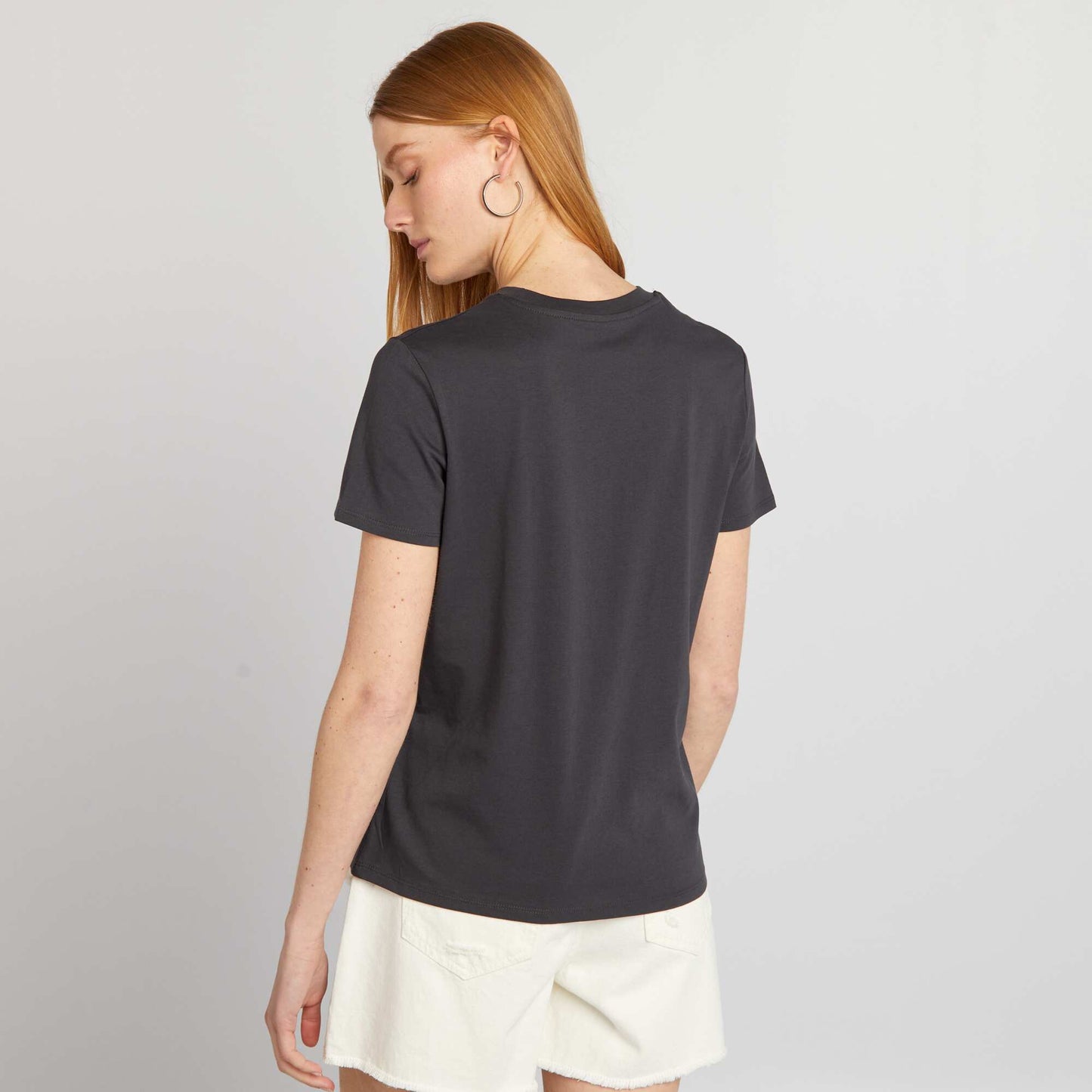 T-shirt en jersey imprim NOIR