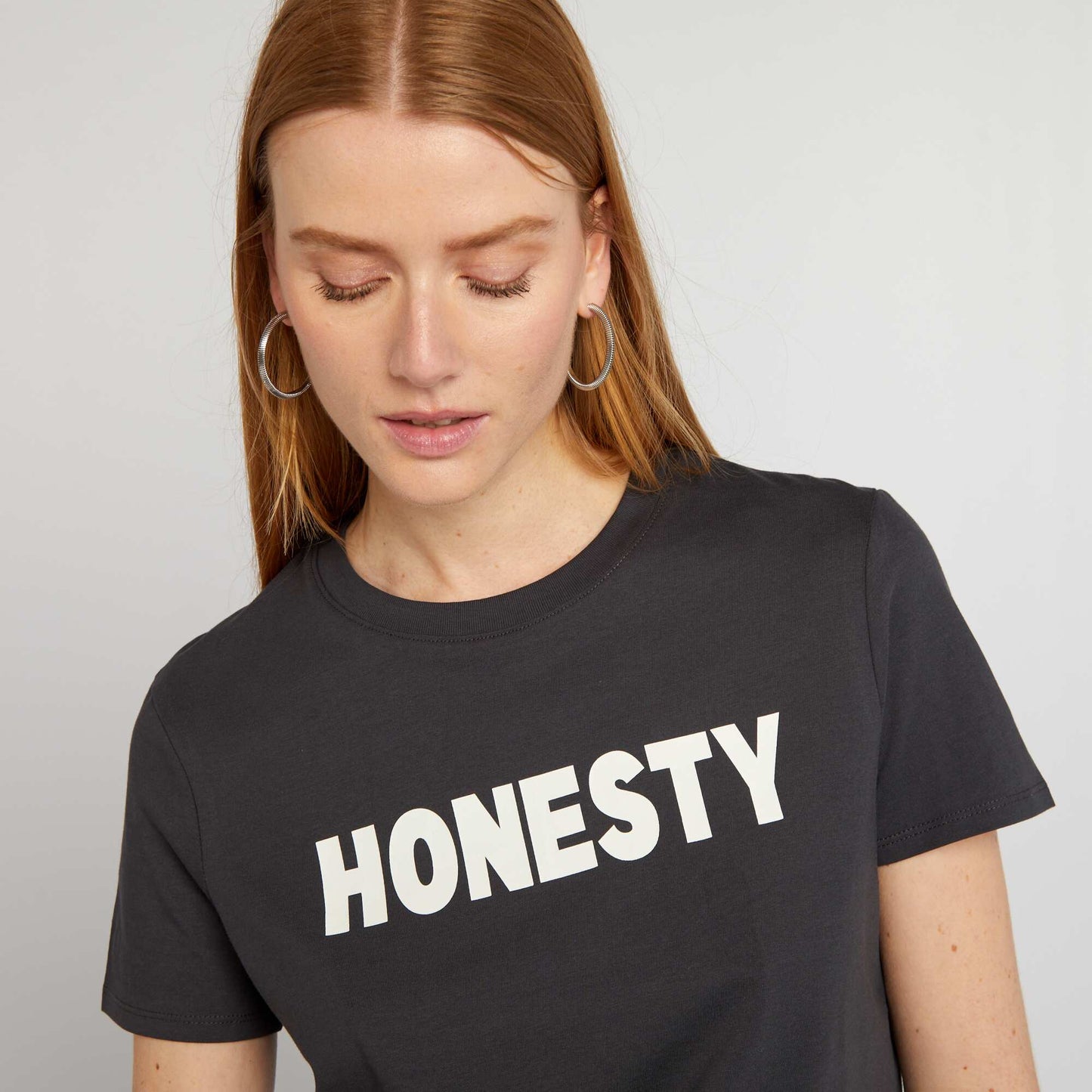 T-shirt en jersey imprim NOIR