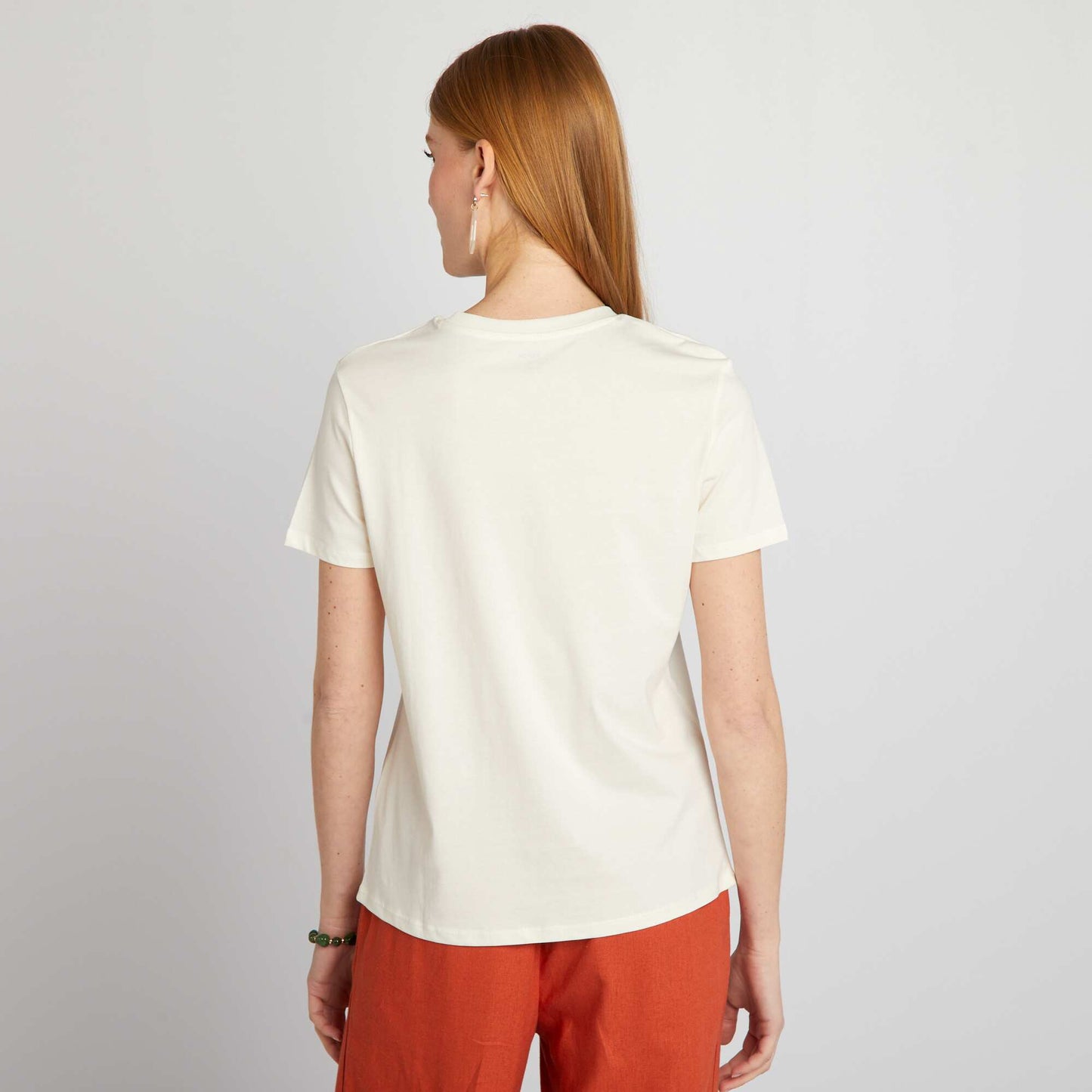 T-shirt en jersey imprim Cr me