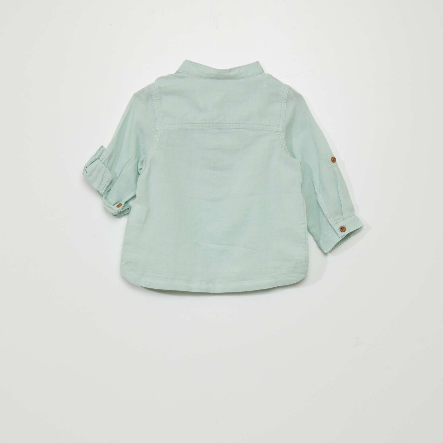 Chemise col tunisien BLEU TURQUOISE