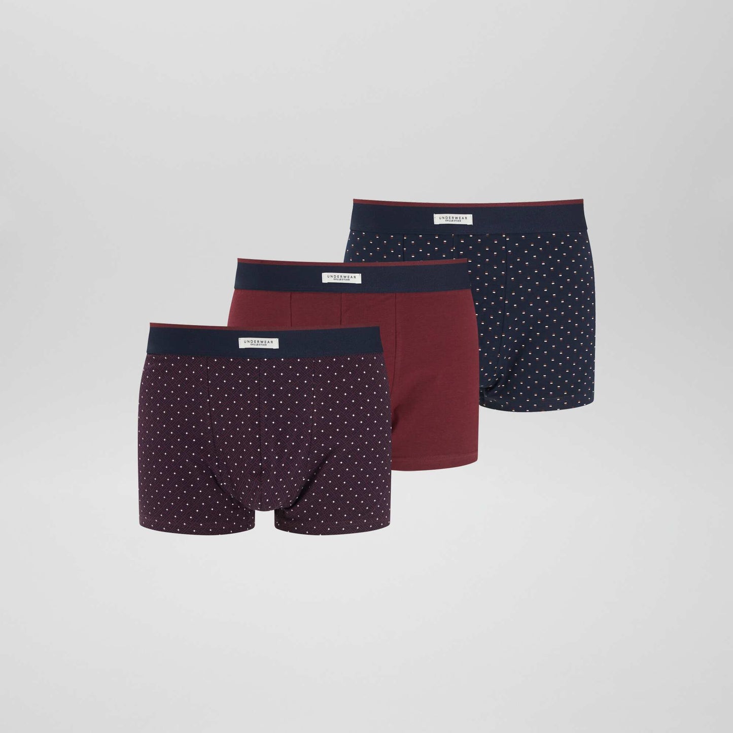 Lot de 3 boxers Bordeaux