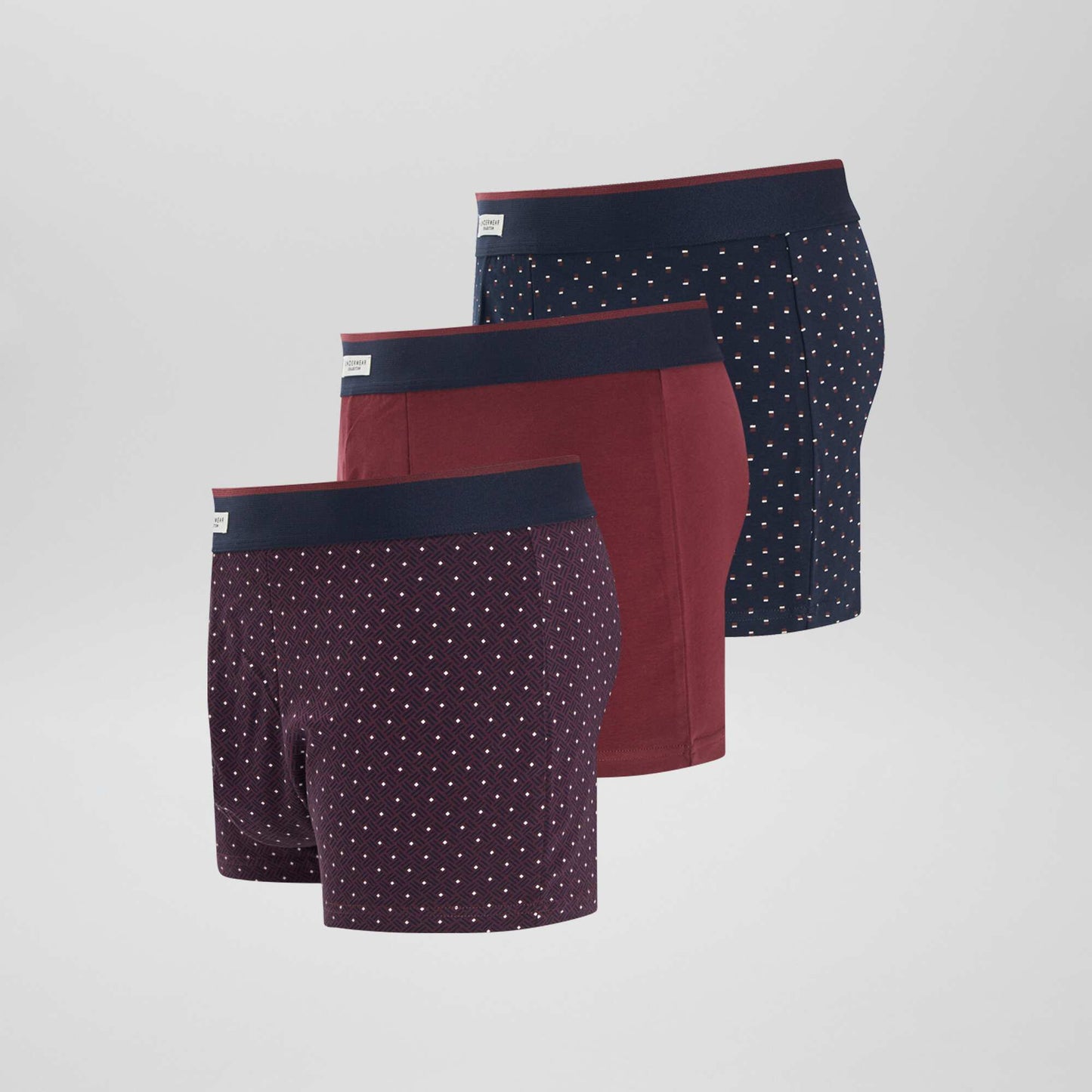 Lot de 3 boxers Bordeaux