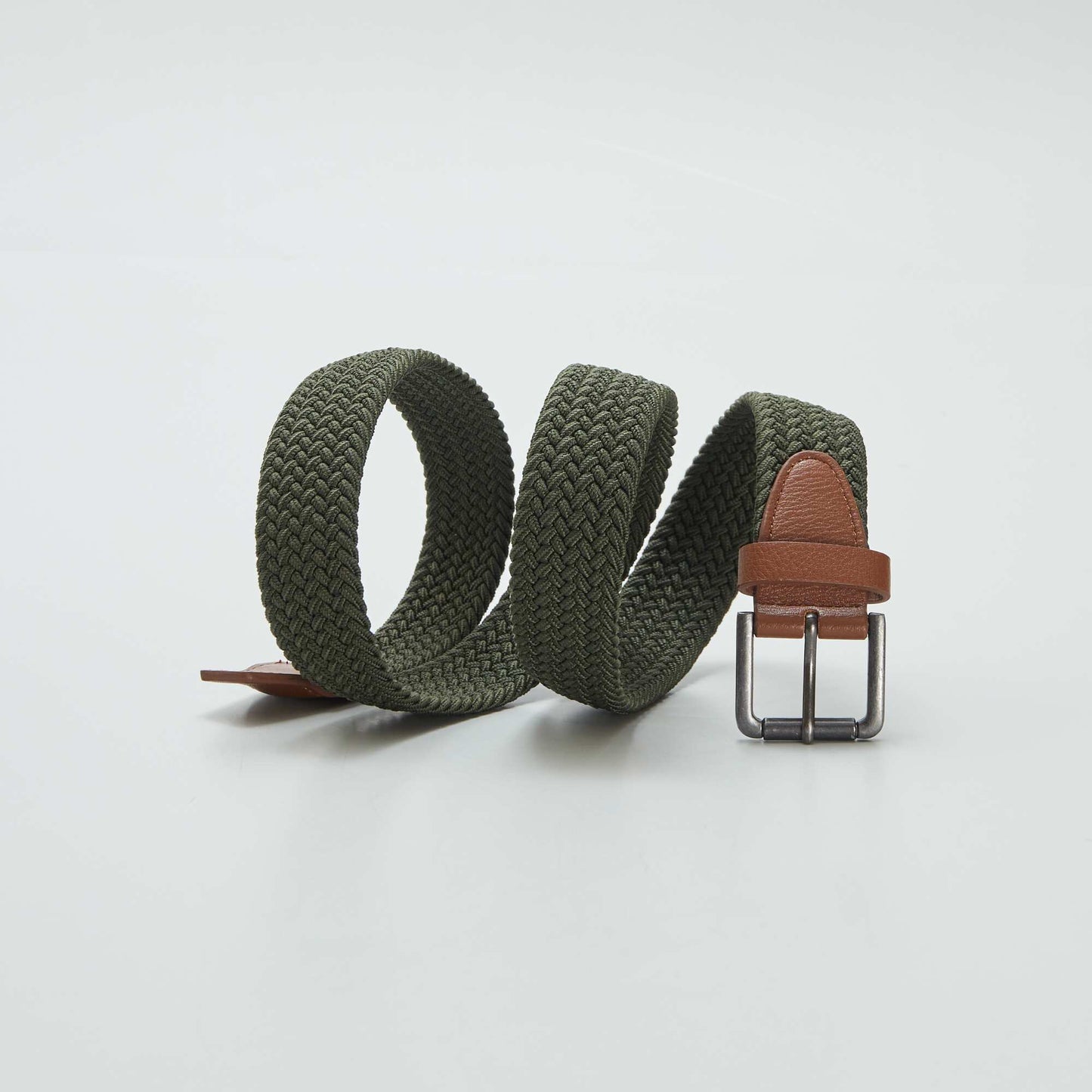 Ceinture tressée élastique Kaki