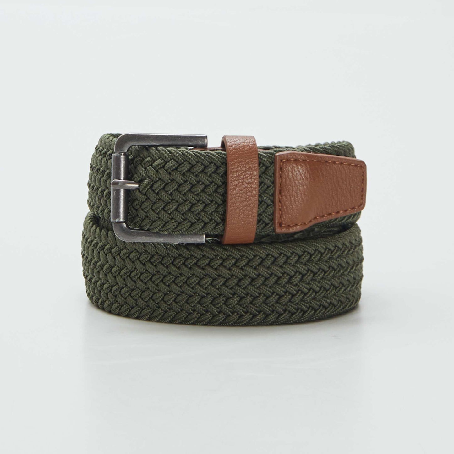 Ceinture tressée élastique Kaki