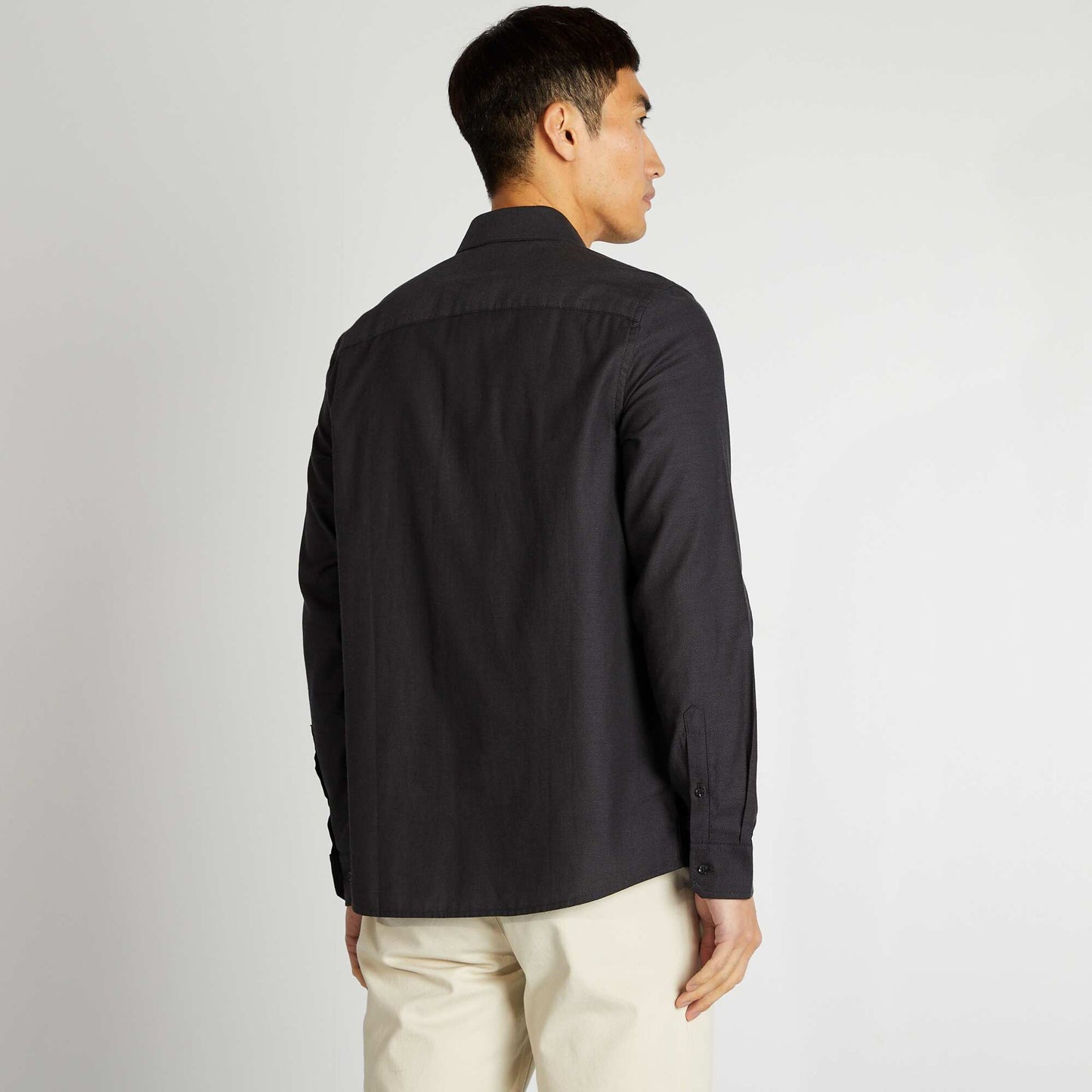 Chemise droite unie Gris