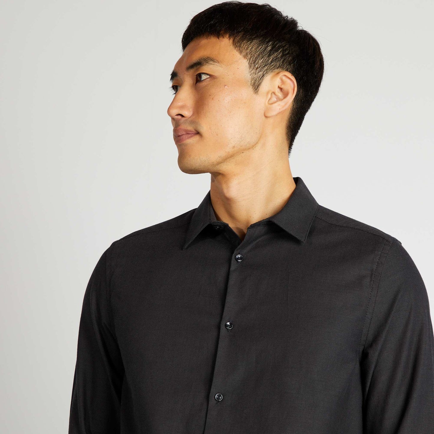 Chemise droite unie Gris