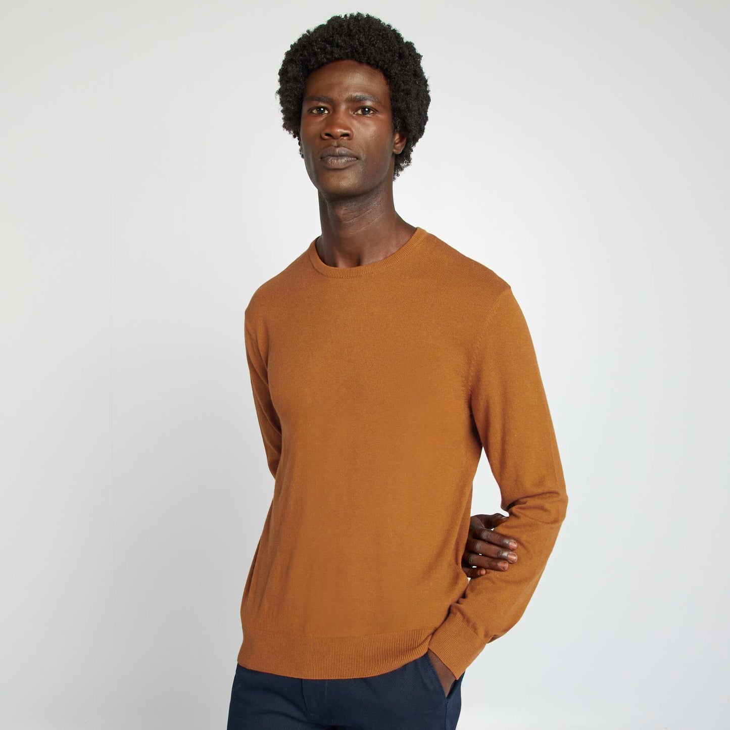 Pull uni col rond Camel