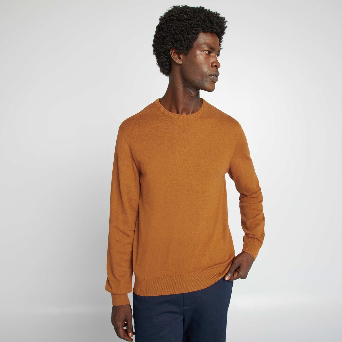 Pull uni col rond Camel