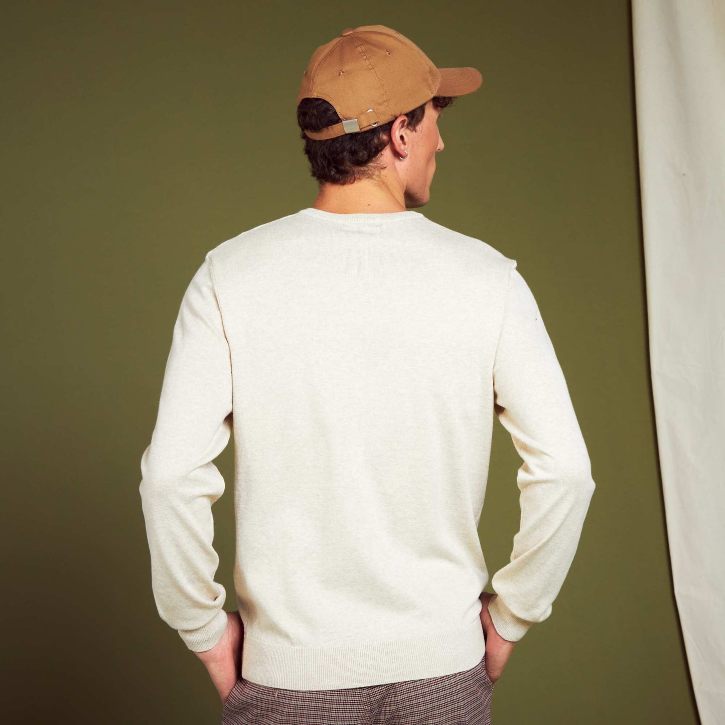 Pull basique en maille unie Beige