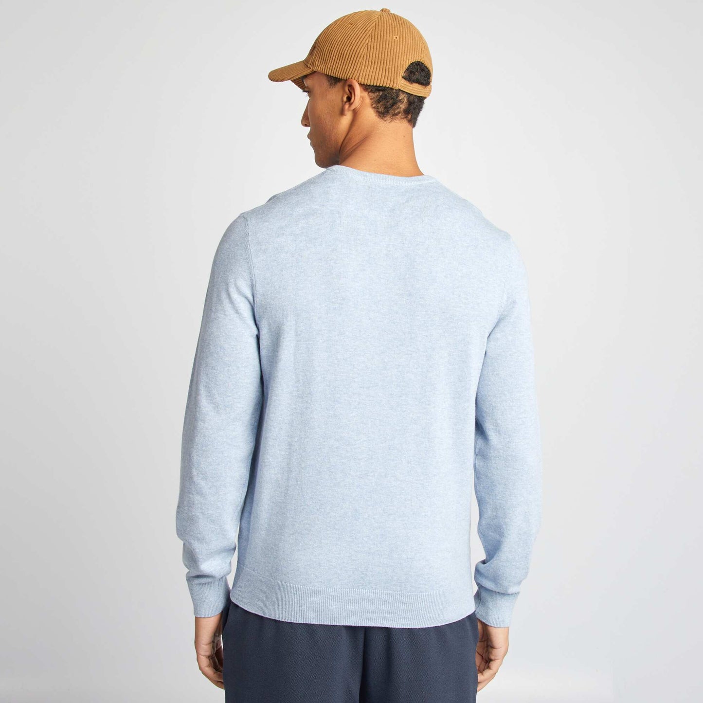 Pull basique en maille unie Bleu