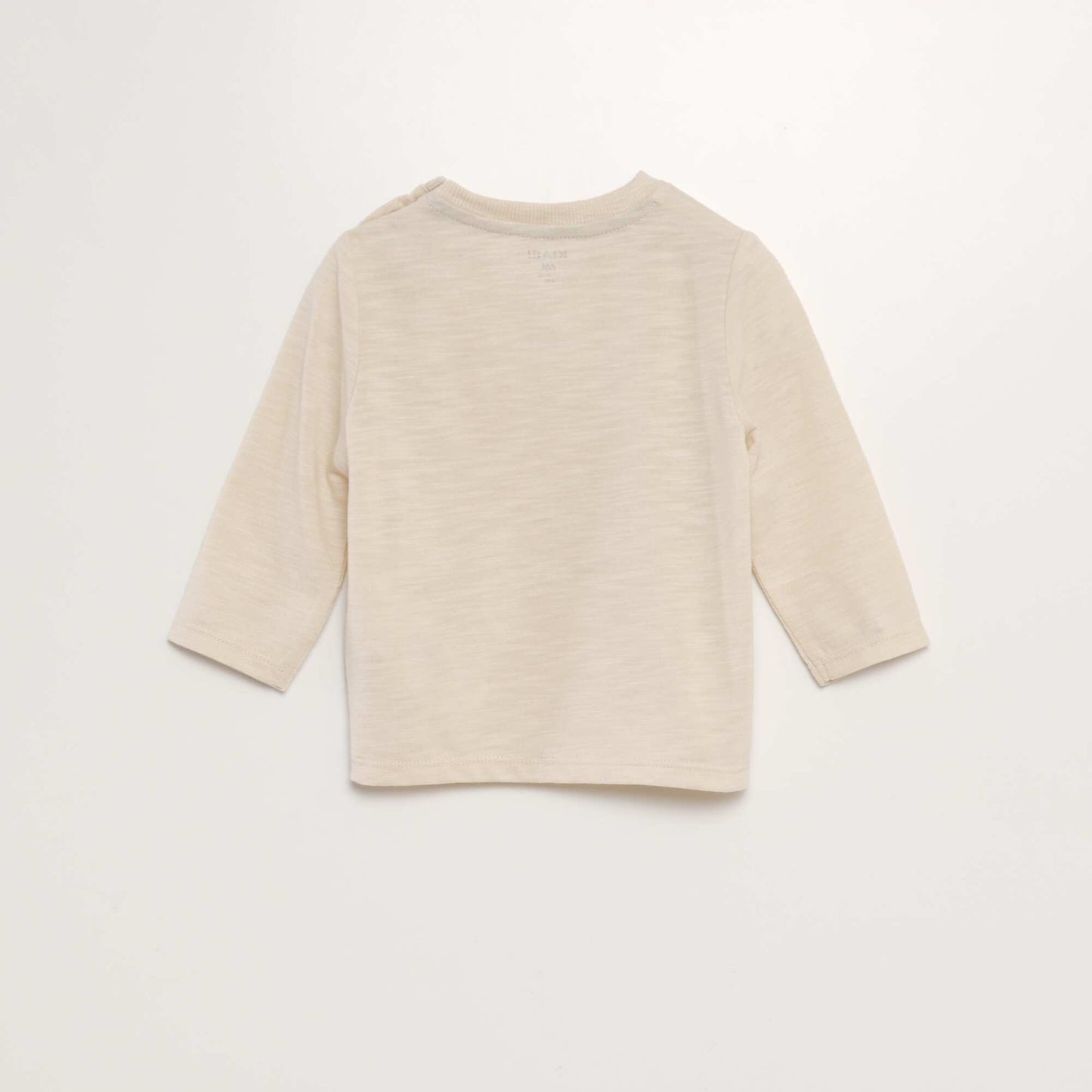 T-shirt col rond avec poche Beige