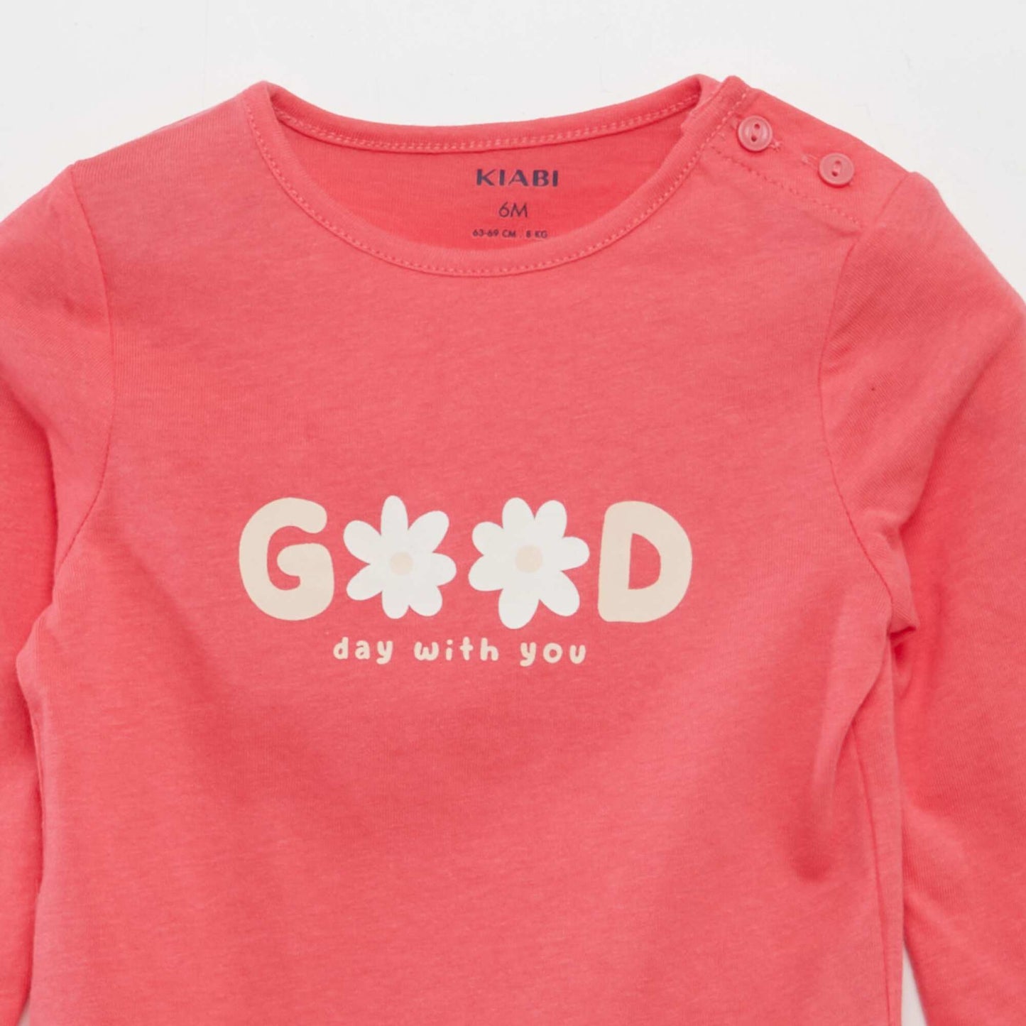 T-shirt manches longues imprim Rose