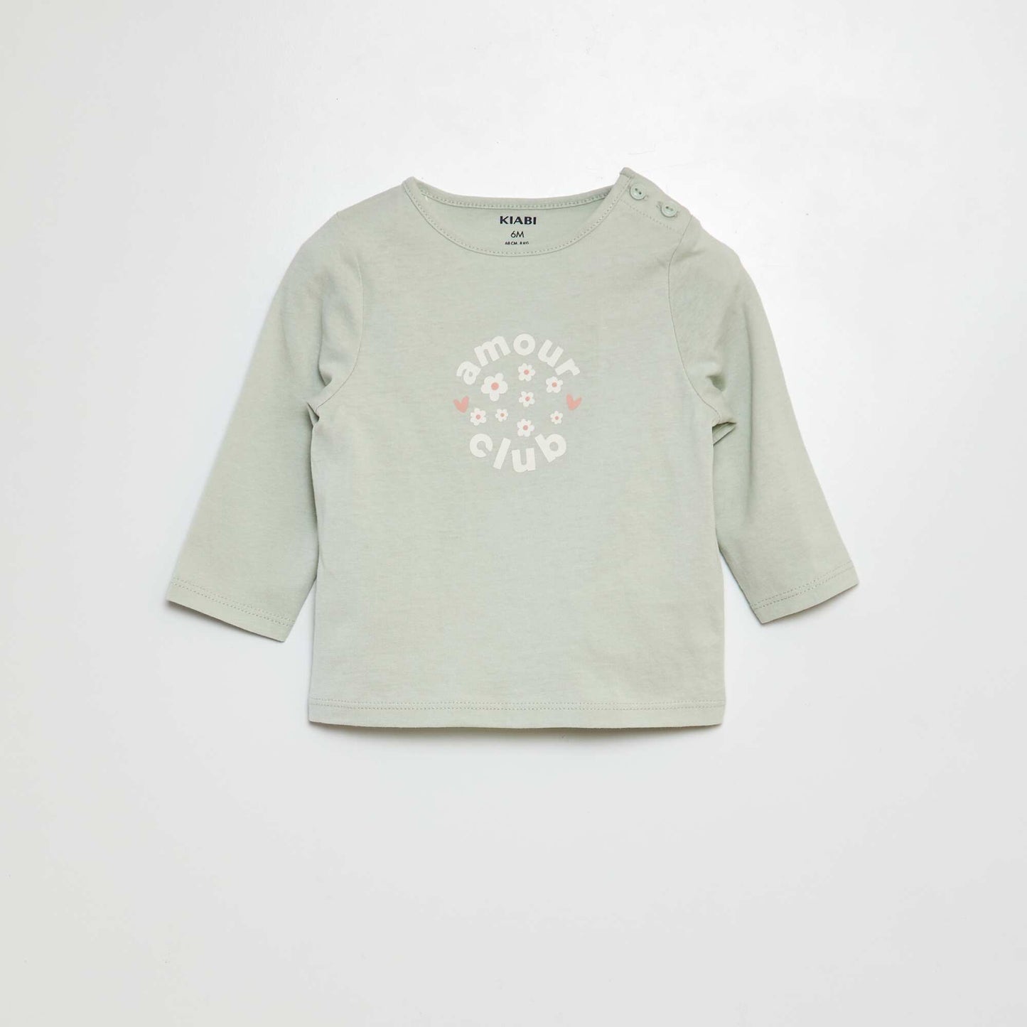 T-shirt manches longues imprimé VERT EAU