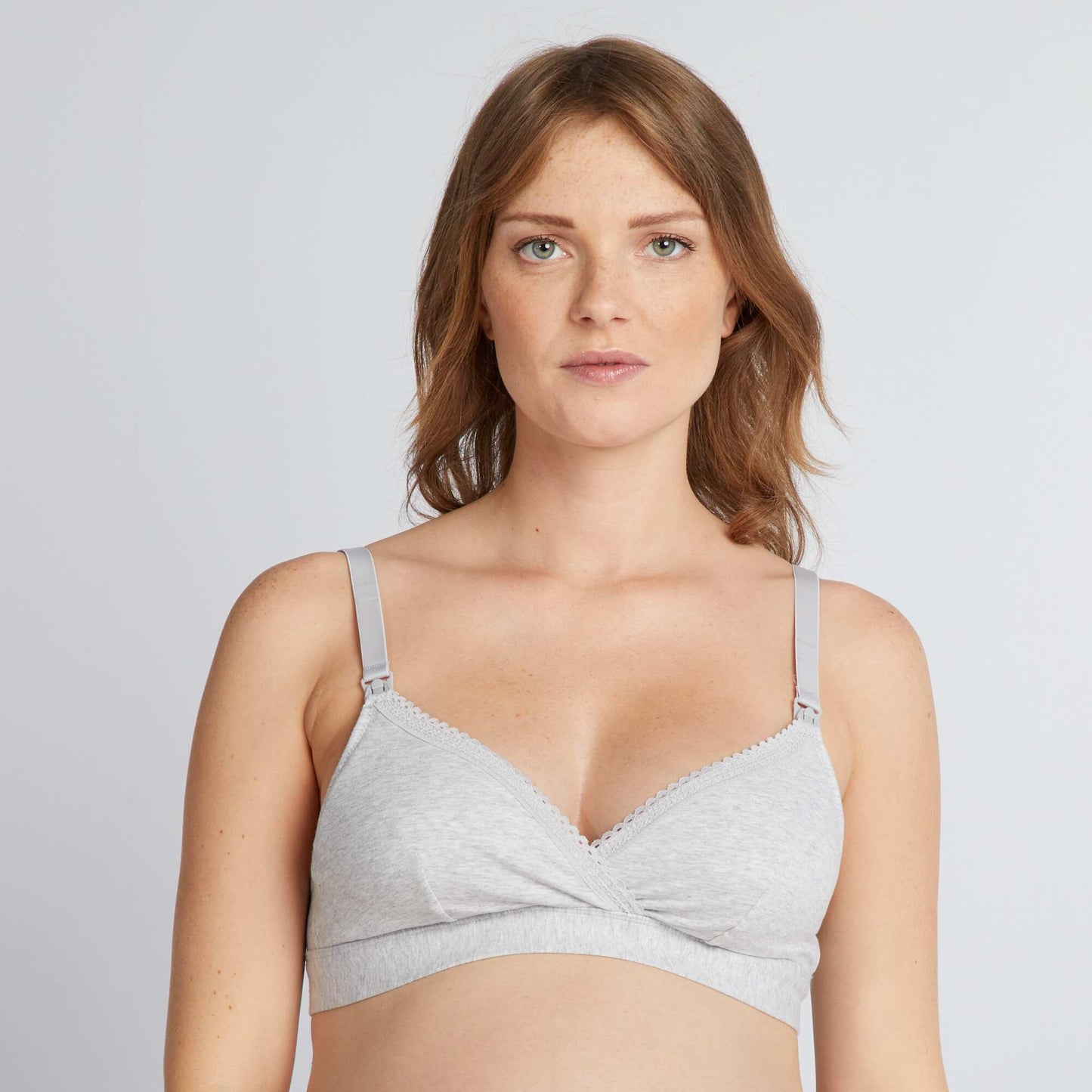 Lot de 2 soutiens-gorge d'allaitement en coton Gris/beige