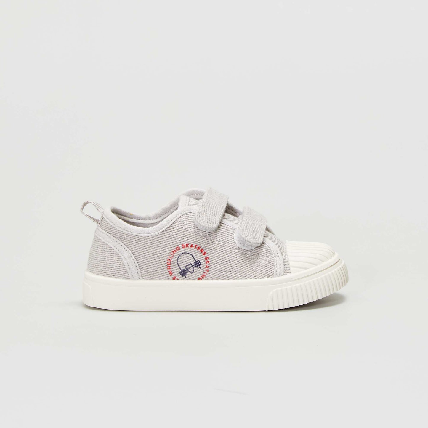 Baskets en toile scratchs BLANC