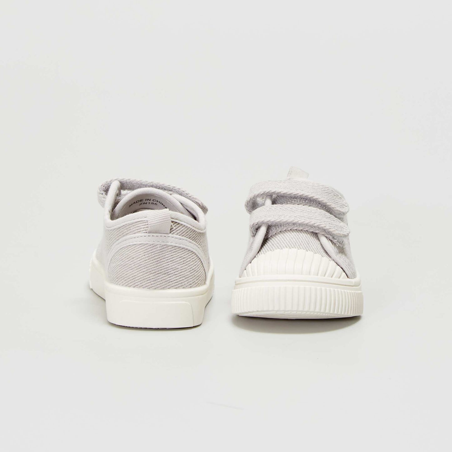 Baskets en toile scratchs BLANC