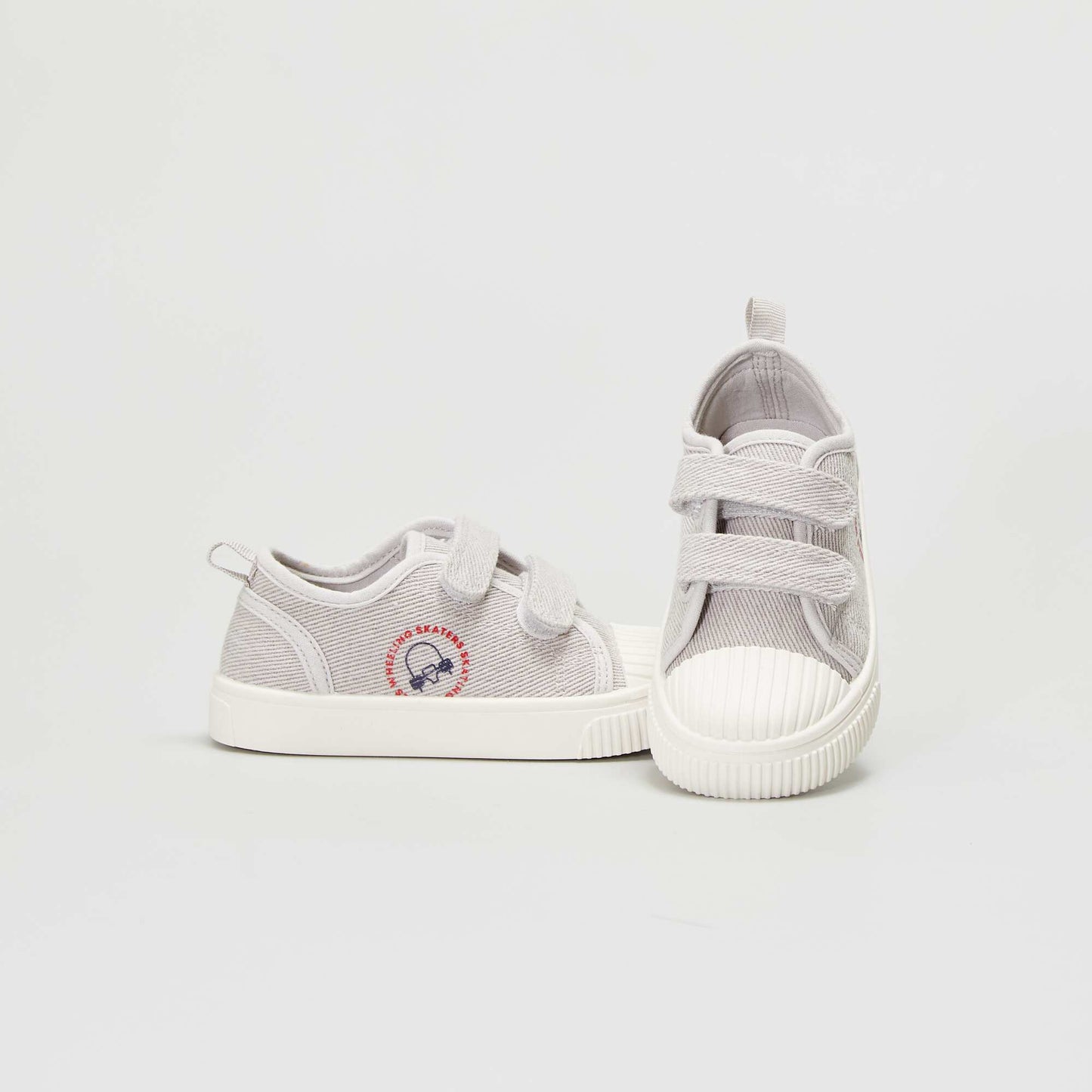 Baskets en toile scratchs BLANC