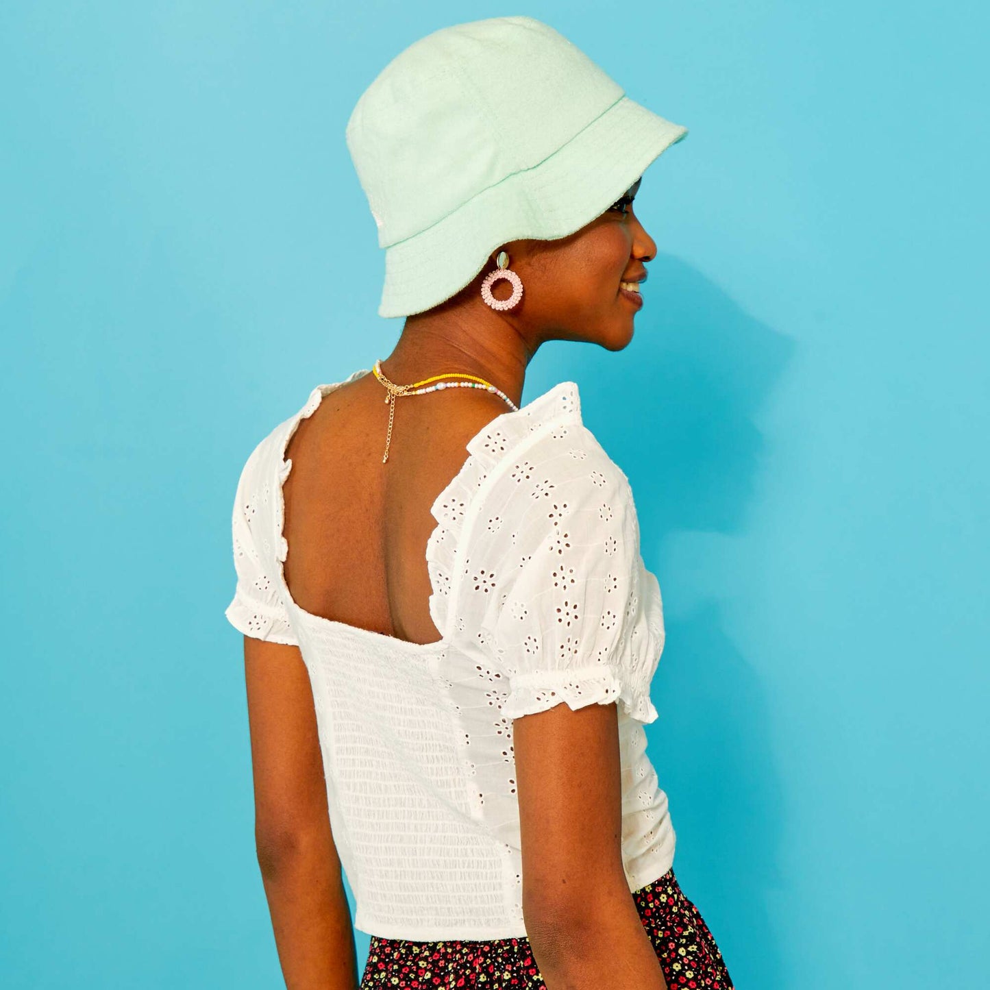 Blouse avec broderies anglaises blanc