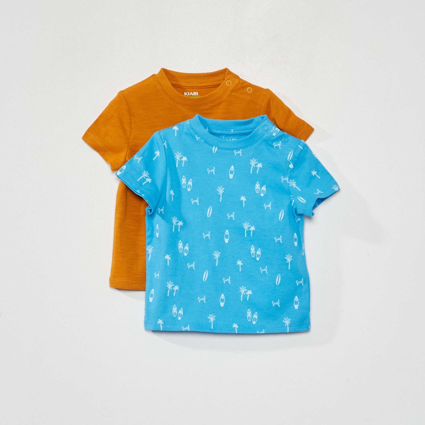 Lot de 2 tee-shirts basiques Marron/bleu