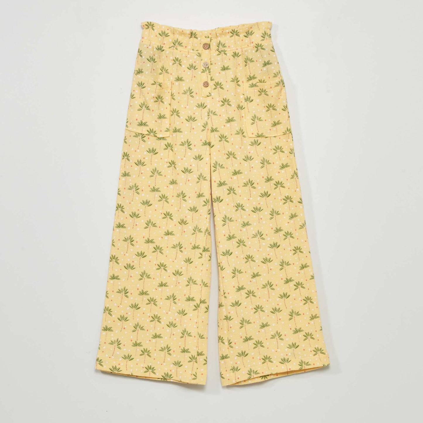 Pantalon gaufr e imprim JAUNE