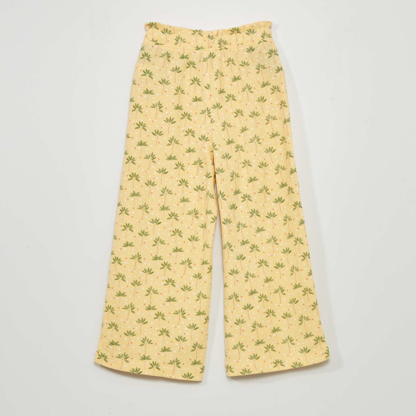 Pantalon gaufr e imprim JAUNE