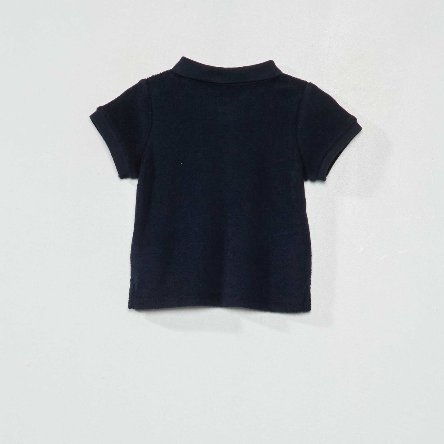 Polo manches courtes en ponge bleu marine