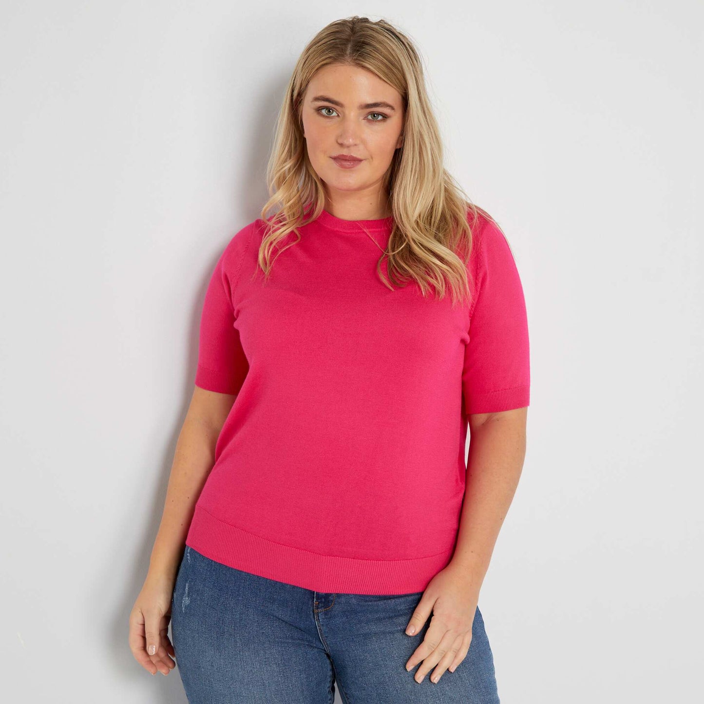 Pull en maille fine Rose