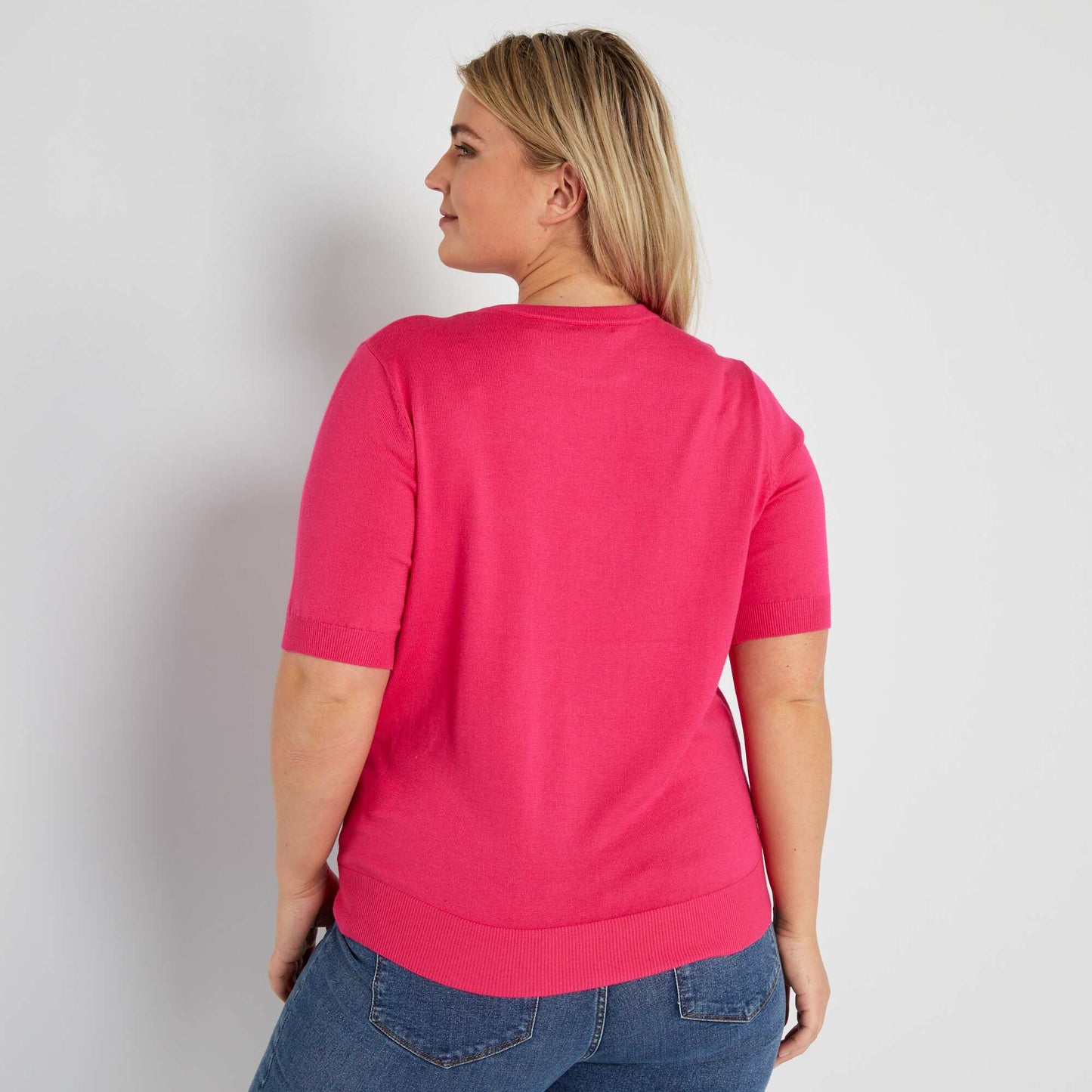 Pull en maille fine Rose