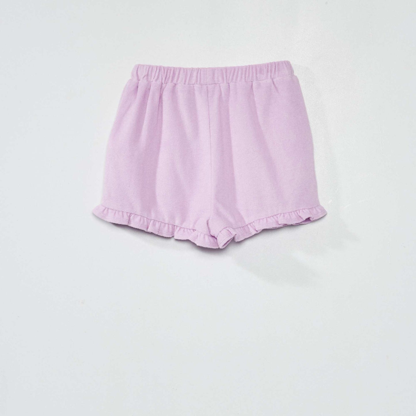 Short en maille ponge mauve clair