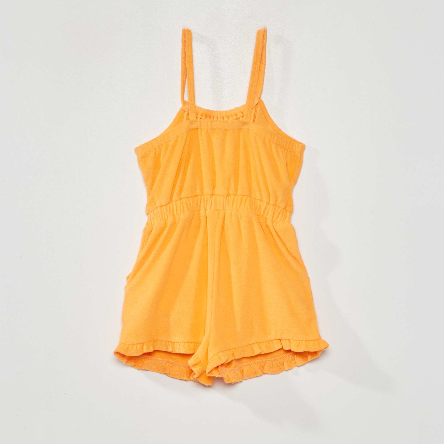 Combishort ponge avec fines bretelles orange abricot