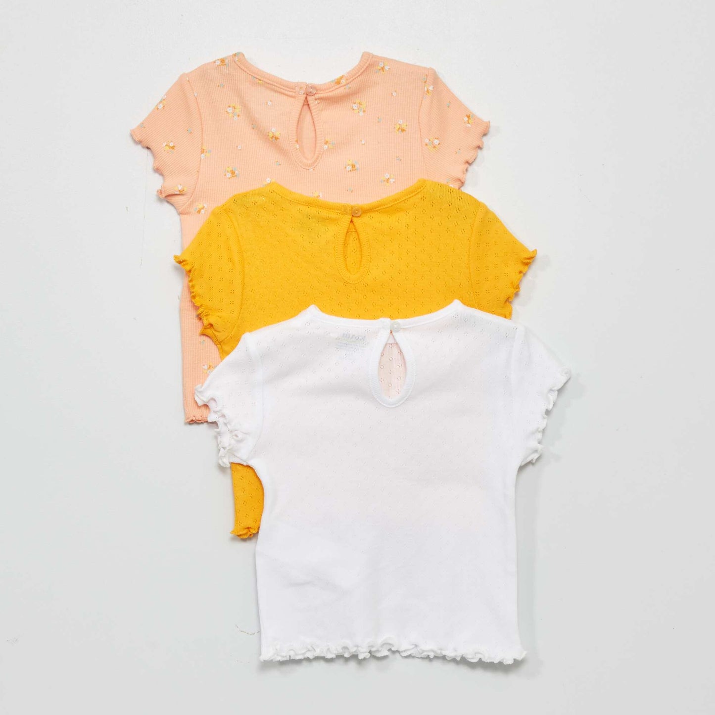 Lot de 3 t-shirts en maille pointelle ORANGE