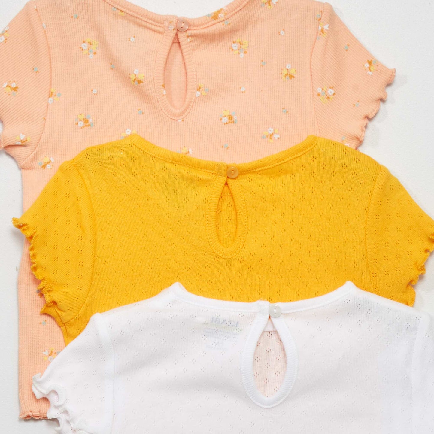 Lot de 3 t-shirts en maille pointelle ORANGE