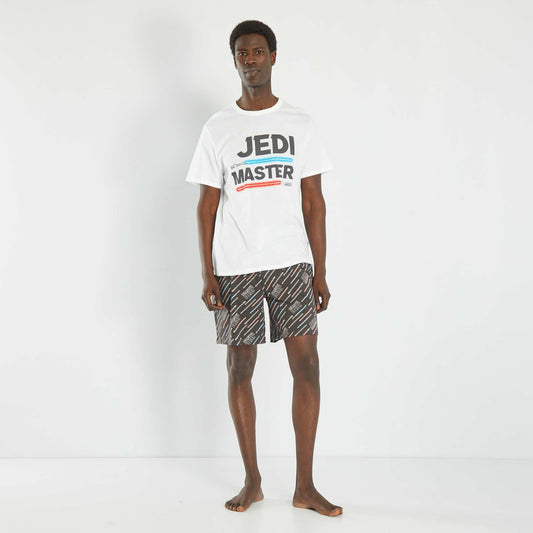 Pyjama court 'Star Wars' en jersey - 2 pi ces Noir/blanc