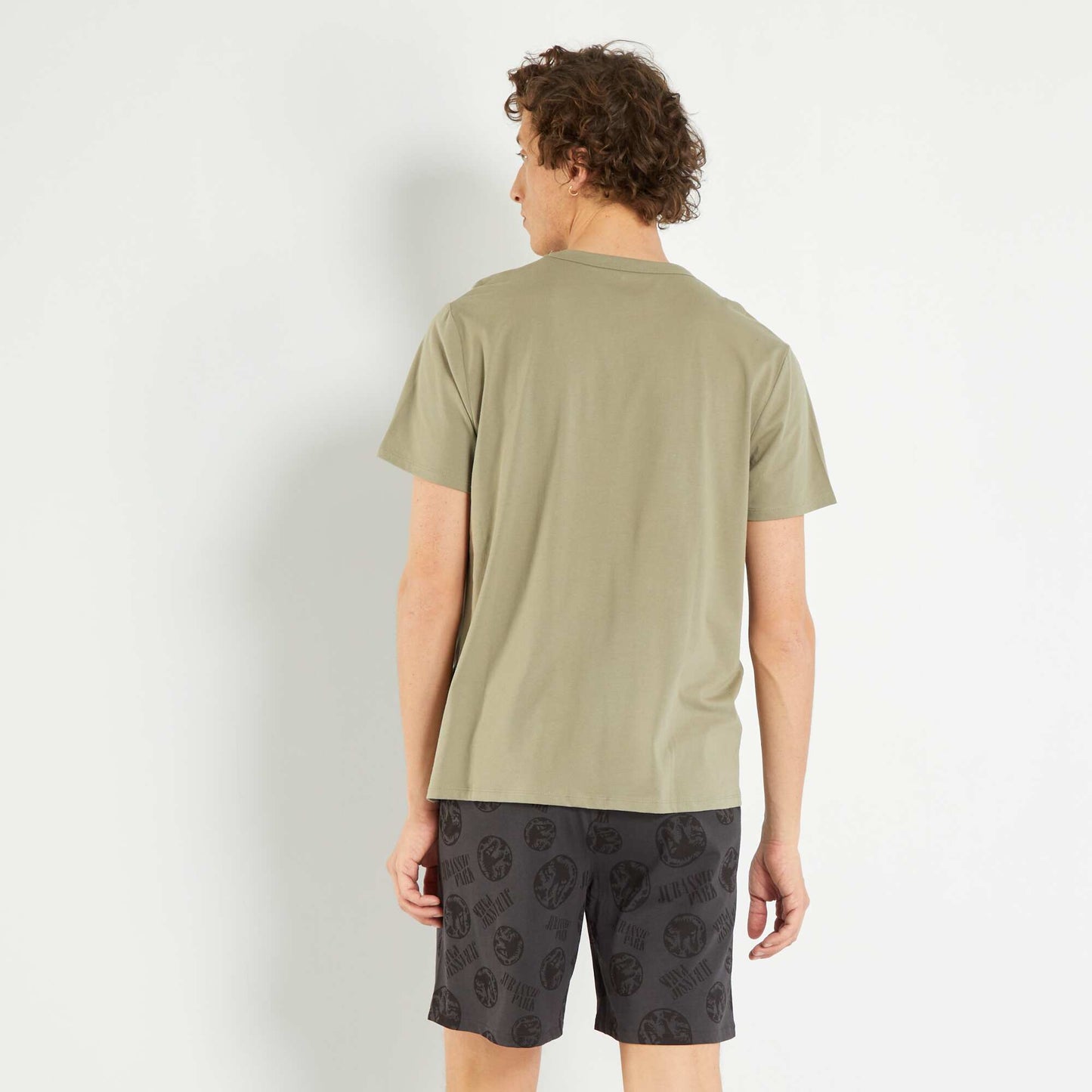 Pyjama court 'Jurassic Park' en jersey - 2 pi ces Vert/gris