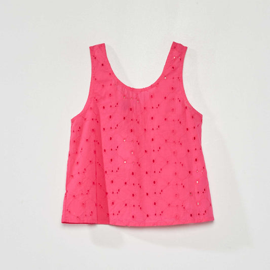 Top en broderie anglaise Rose