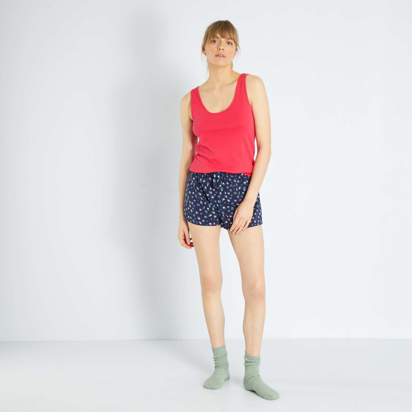 Short de pyjama avec imprim fantaisie Bleu