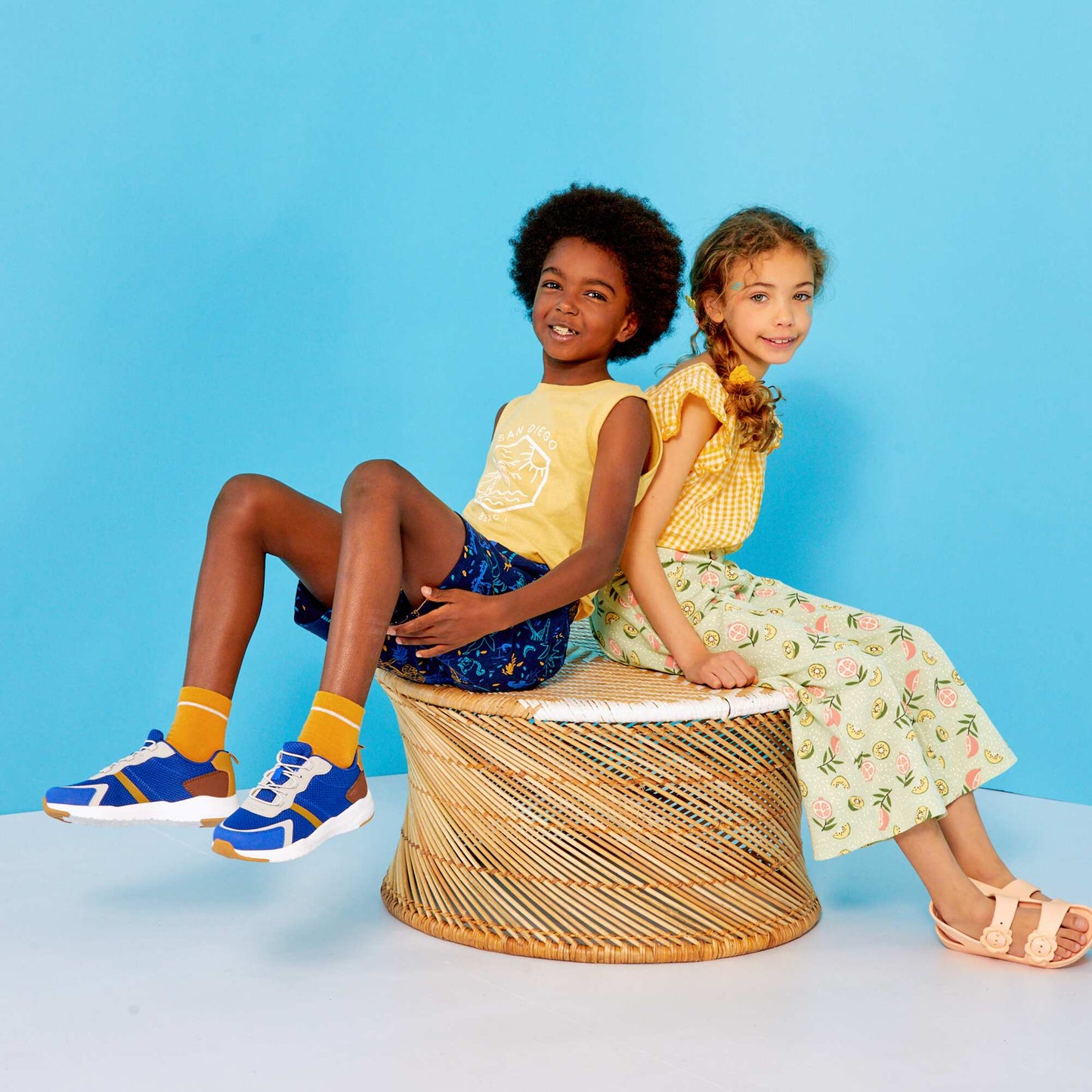 Blouse avec imprim 'vichy' Jaune