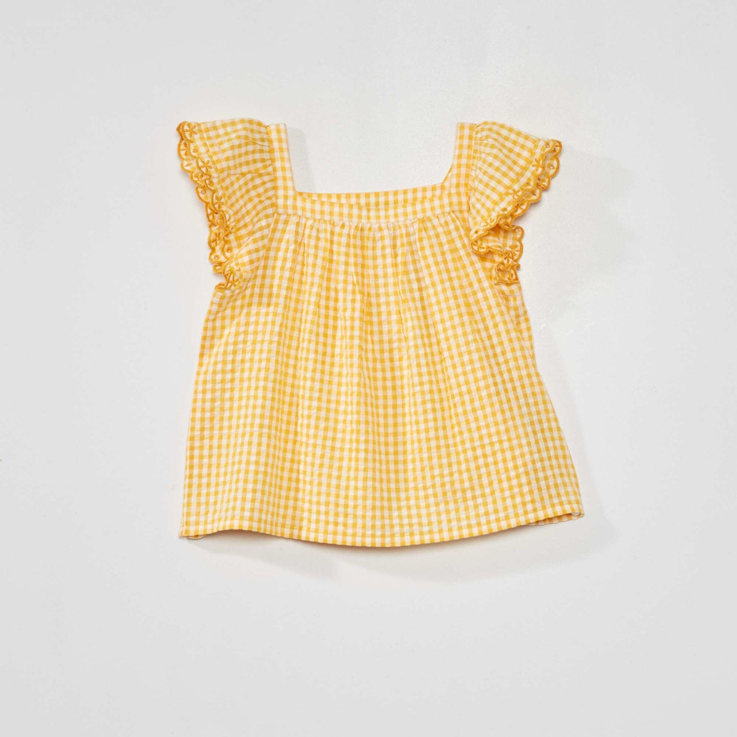 Blouse avec imprim 'vichy' Jaune