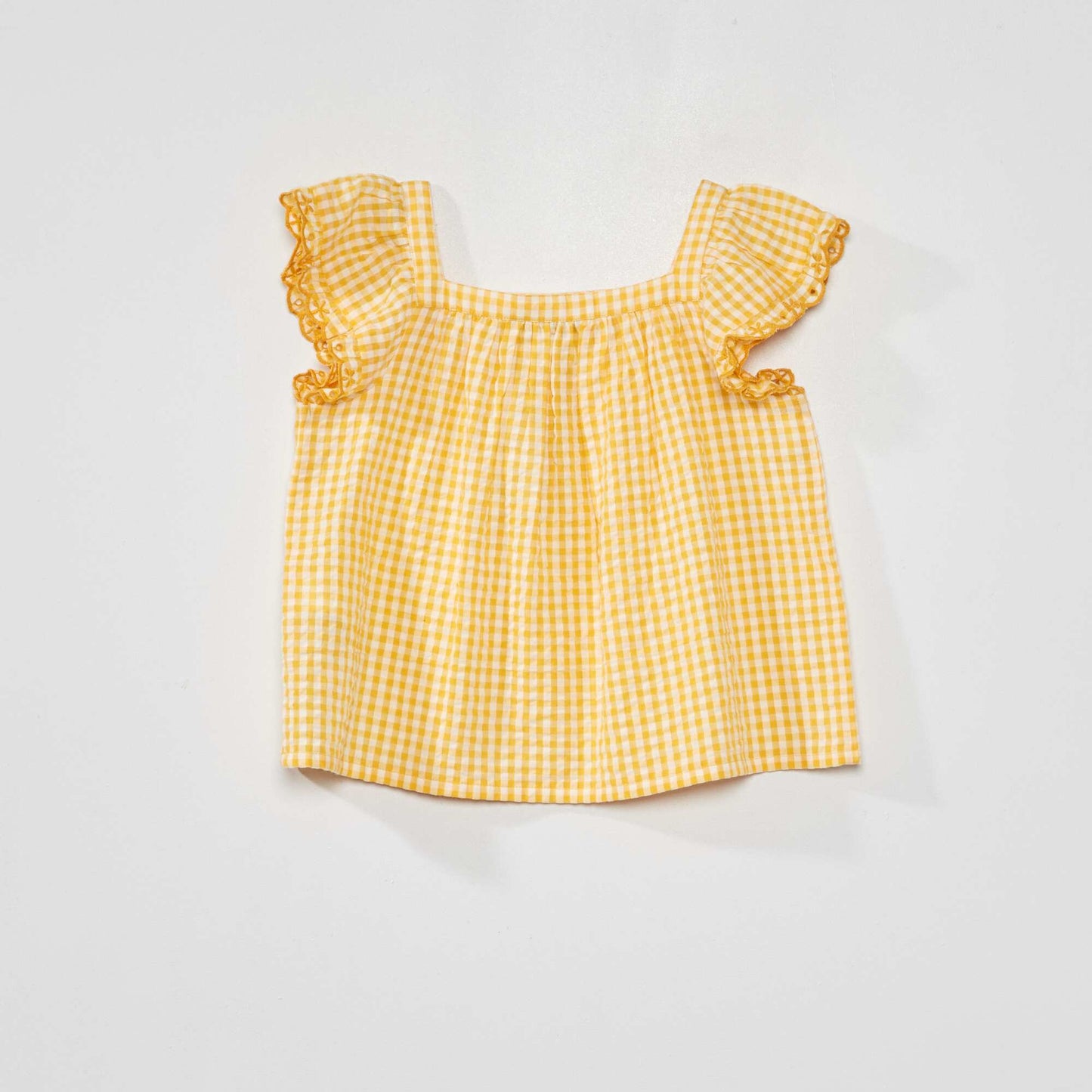 Blouse avec imprim 'vichy' Jaune
