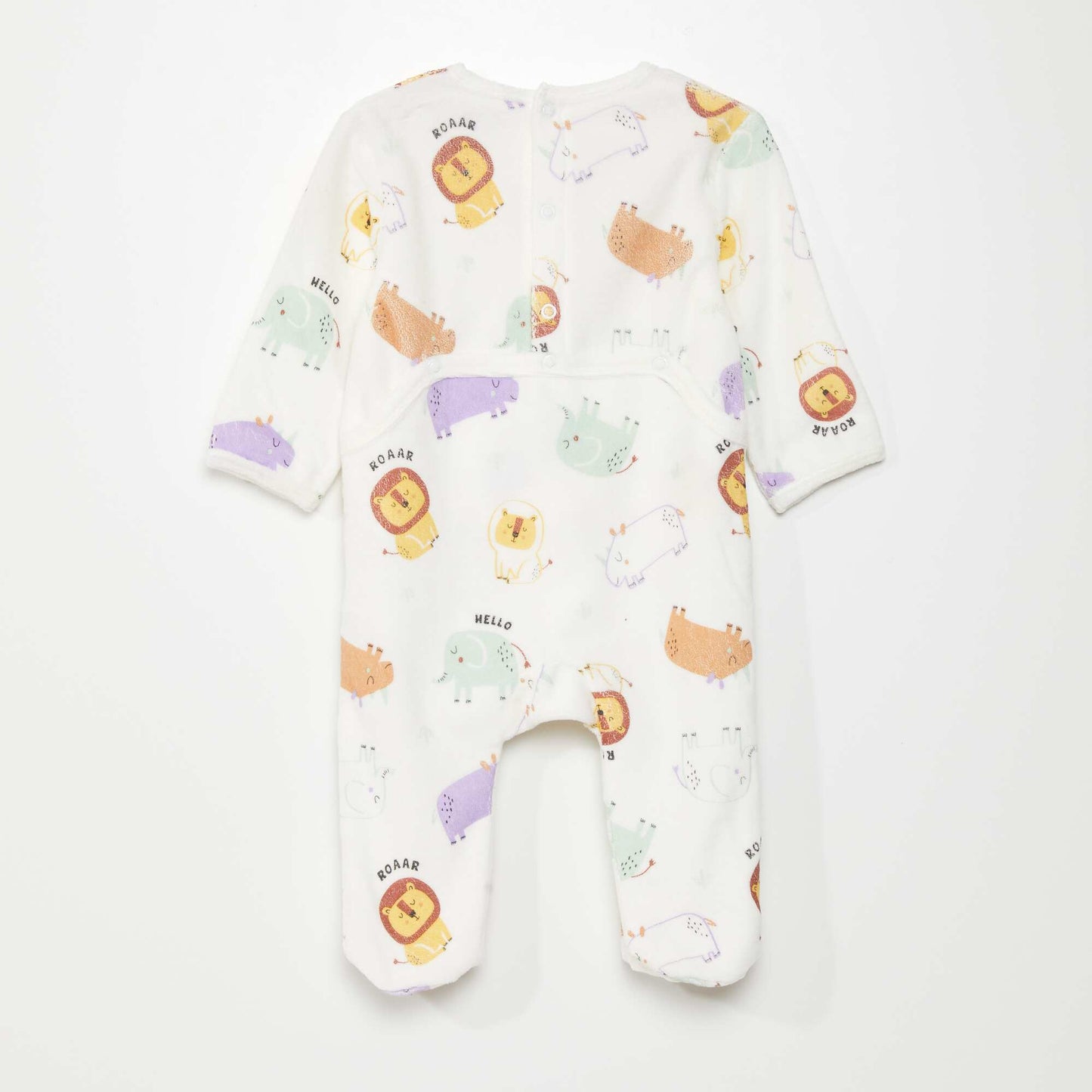 Pyjama dors-bien en velours Blanc 'safari'