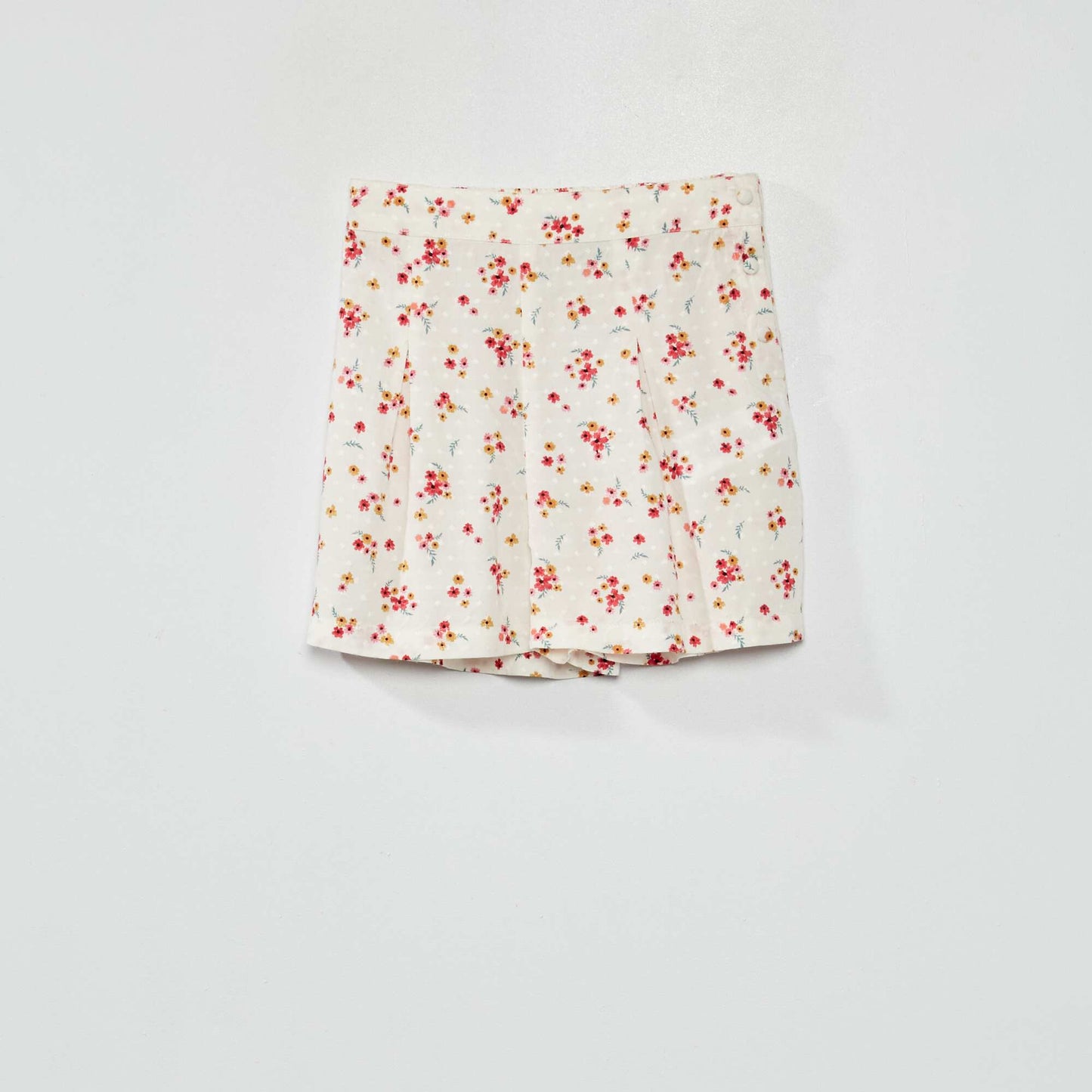 Short fluide imprim 'fleuri' Blanc