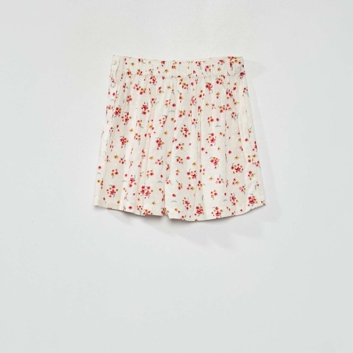 Short fluide imprim 'fleuri' Blanc