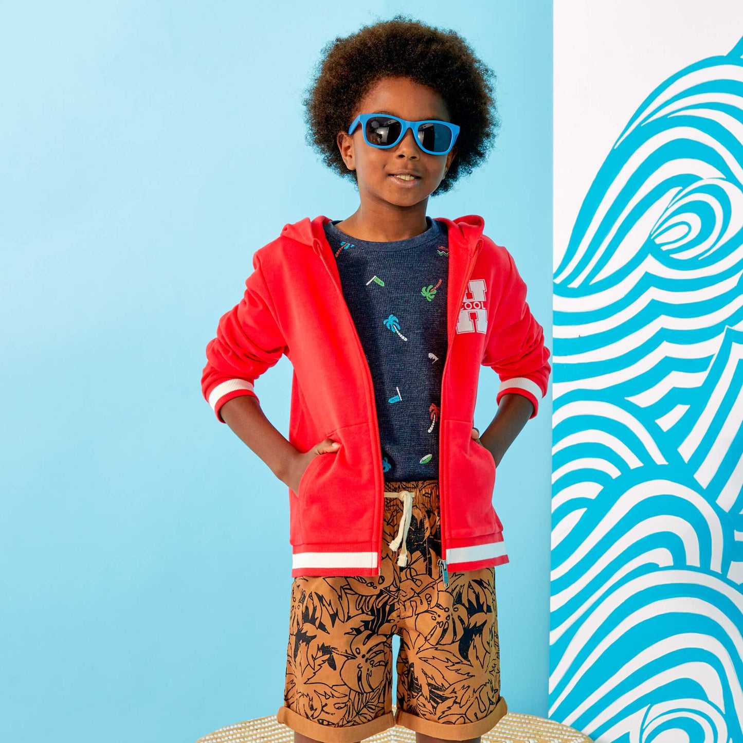 Sweat capuche zipp Rouge