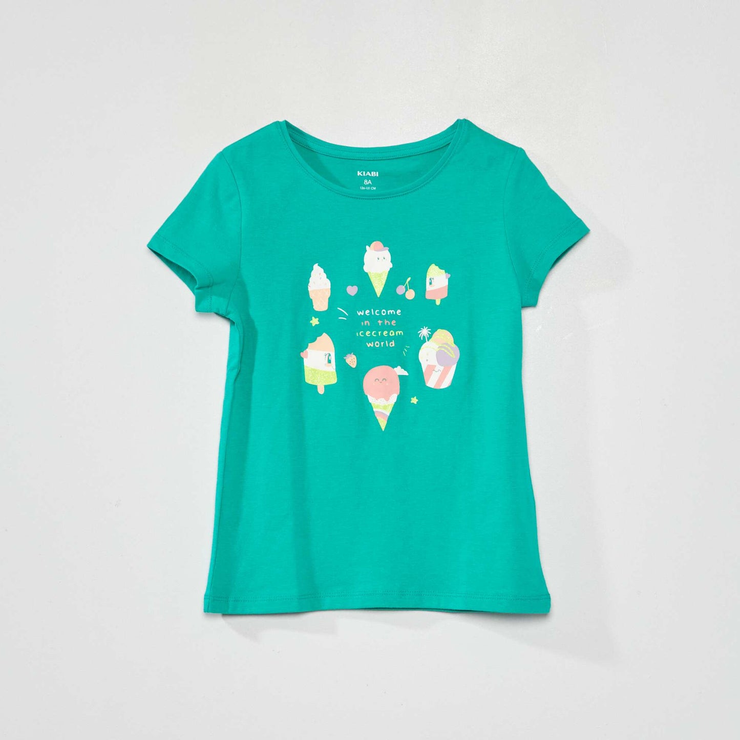 T-shirt en jersey avec motifs fantaisie Vert 'glace'