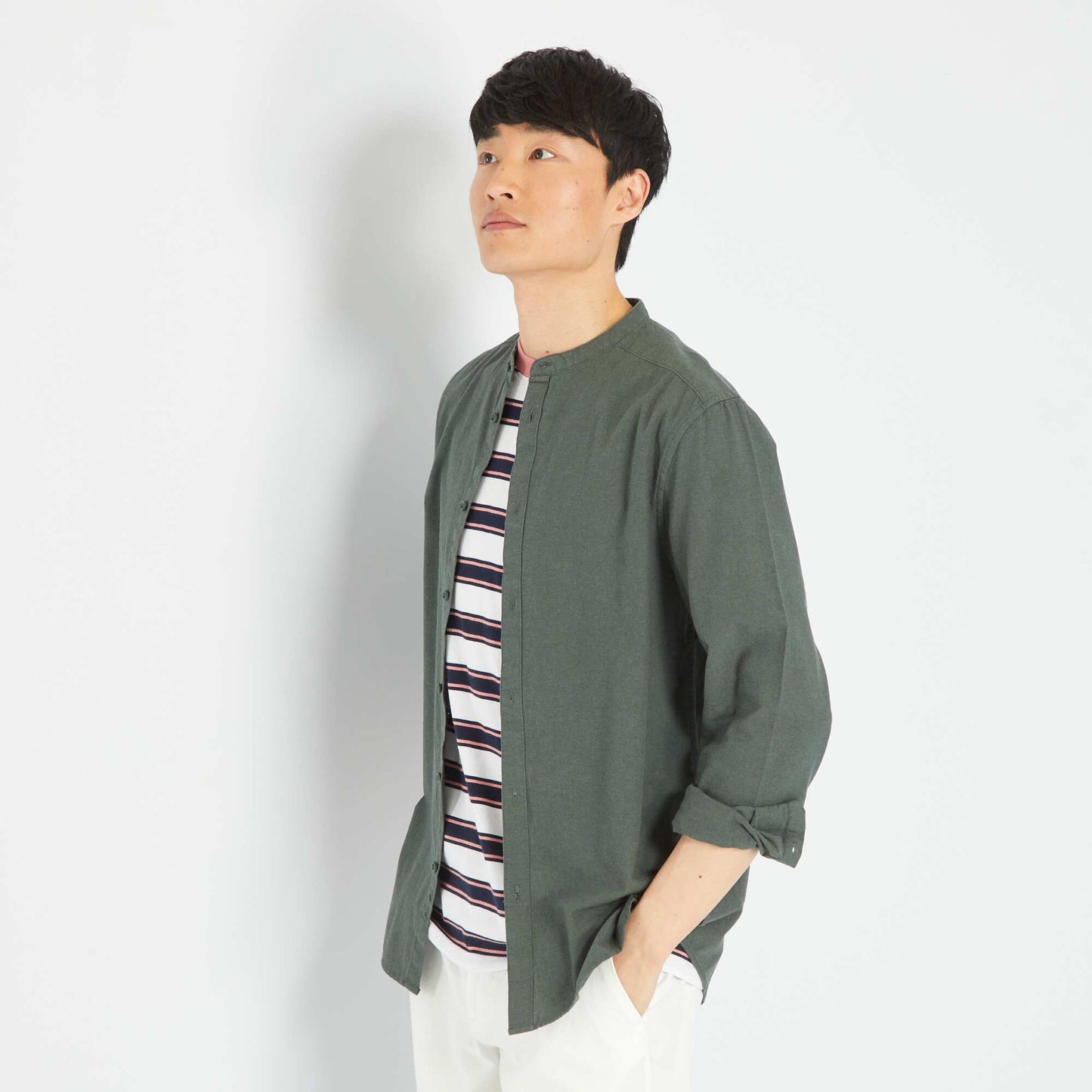 Chemise l g re unie Vert