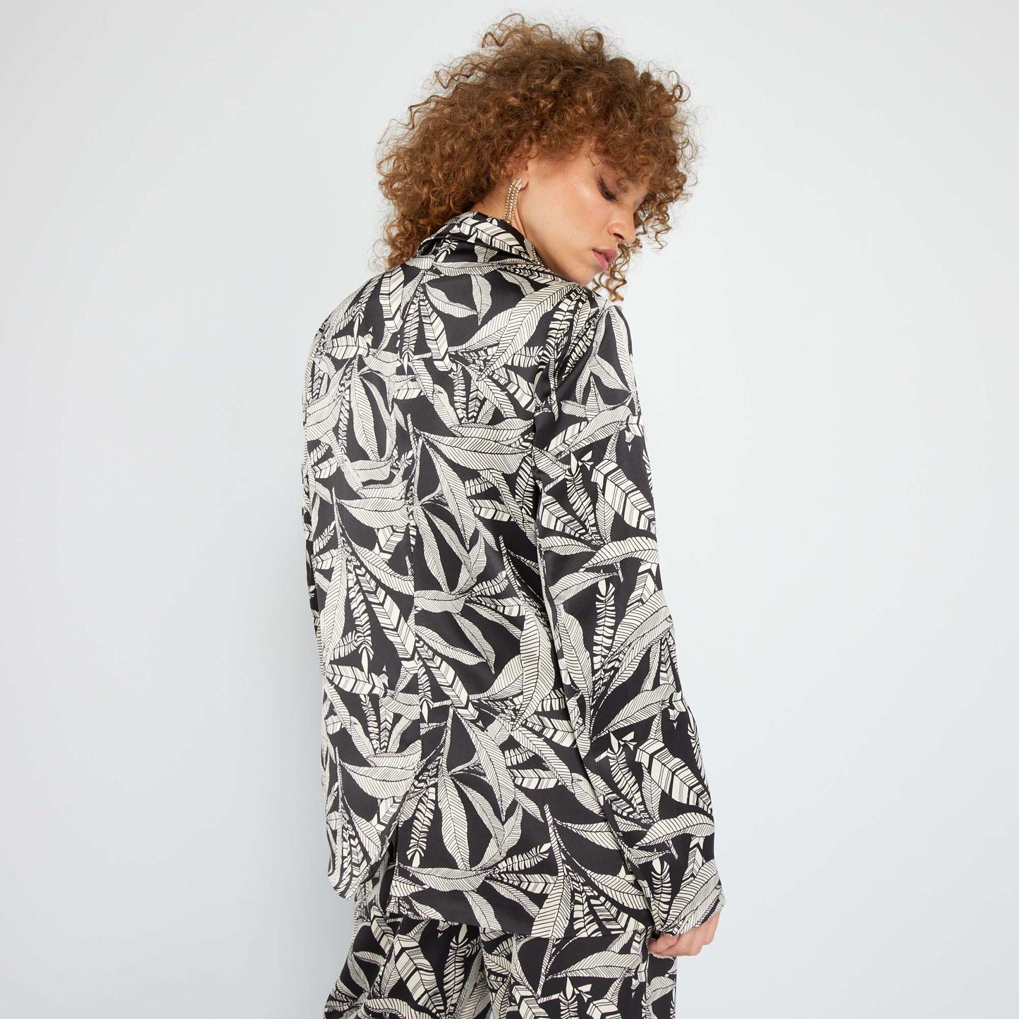 Veste tailleur satin e Noir