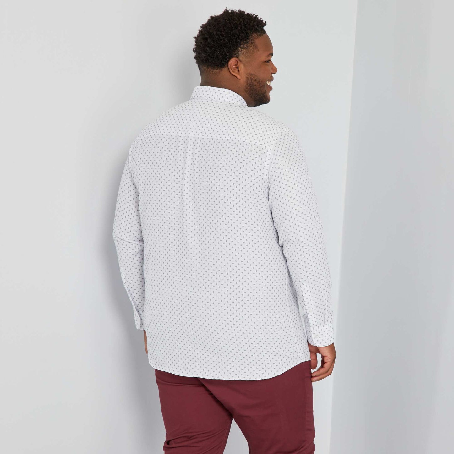 Chemise regular manches longues Blanc