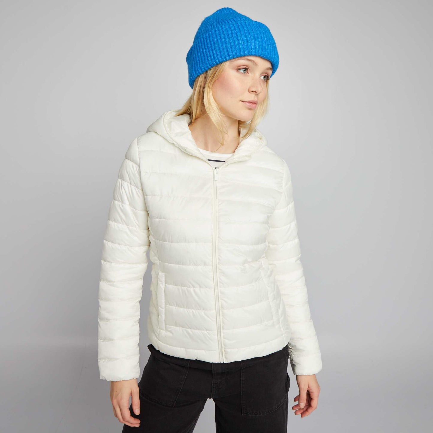 Doudoune matelass e en bouteilles recycl es blanc